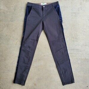 Stella McCartney Black Denim trimmed  Blue Velvet Slim Ankle Zip Jeans 27